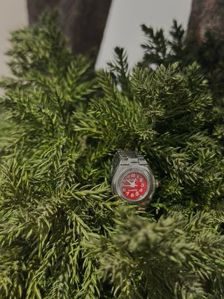 Reloj Anillo BOZHI Rojo y Plateado