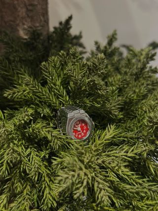 Reloj Anillo BOZHI Rojo y Plateado