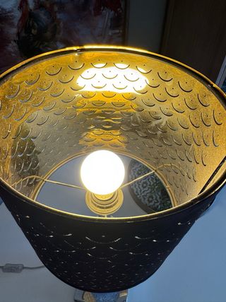 Lámpara de mesa cristal y metal