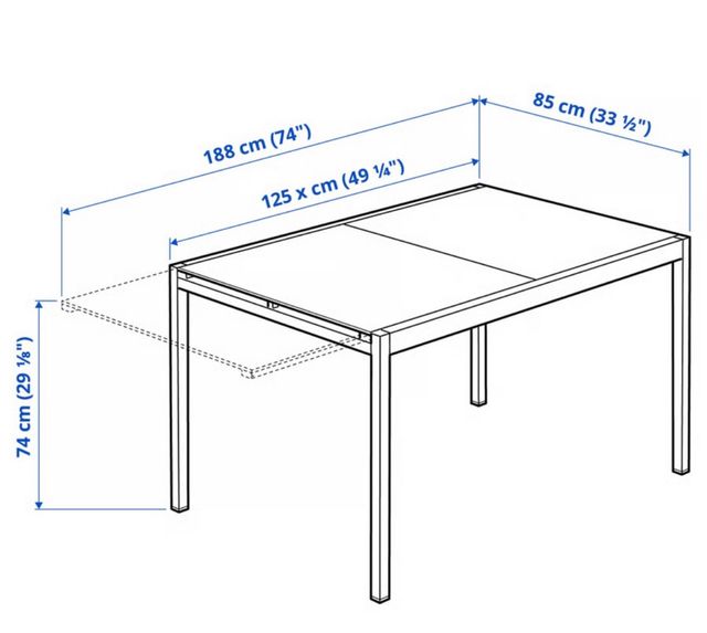 Mesa extensible cristal naranja y metal