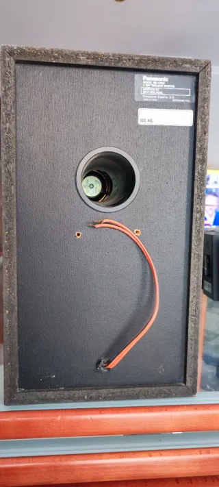 Altavoces Vieta y Panasonic negros .