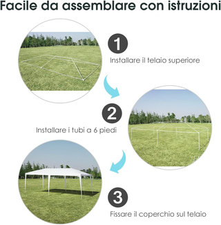 Gazebo da Giardino 3 x 6 m, Tendone per Feste con