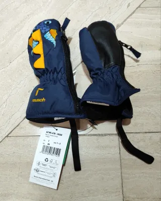 Guantini neve bimbo Reusch dinosauro 1-2 anni