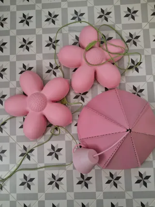 Juego 3 lámparas flor: 2 pared, 1 techo