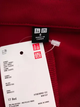 Vestido burdeos cuello polo talla S