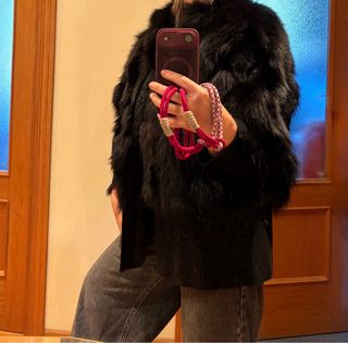 Abrigo Piel Zorro Negro