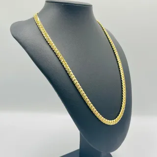 CADENA CUBANA, Hueca con cierre de circonita. Oro