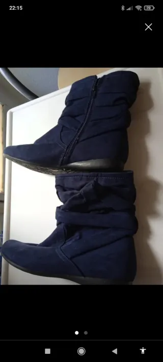 Botines de ante azul