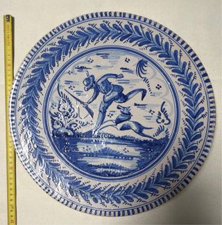 Set di 3 Antichi Piatti in Ceramica