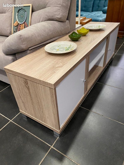 BARATO Mueble TV madera y blanco ENVÍO GRATIS