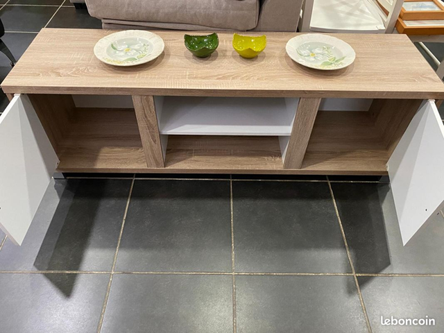 BARATO Mueble TV madera y blanco ENVÍO GRATIS