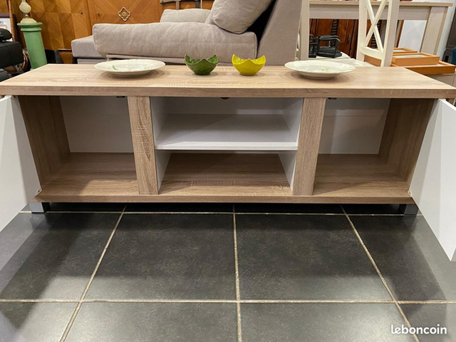 BARATO Mueble TV madera y blanco ENVÍO GRATIS