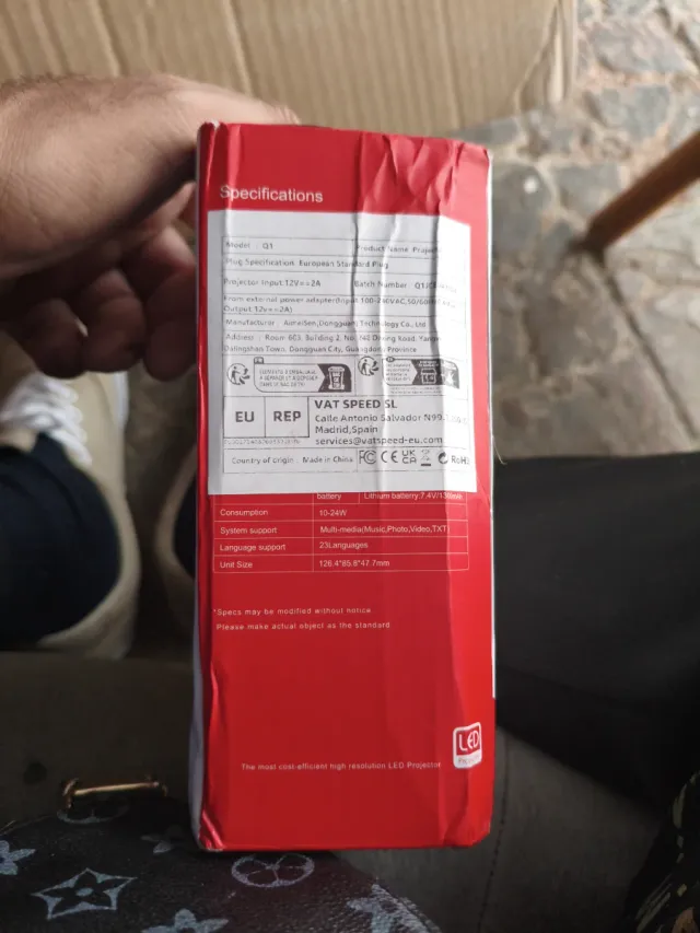 Mini proyector LED blanco