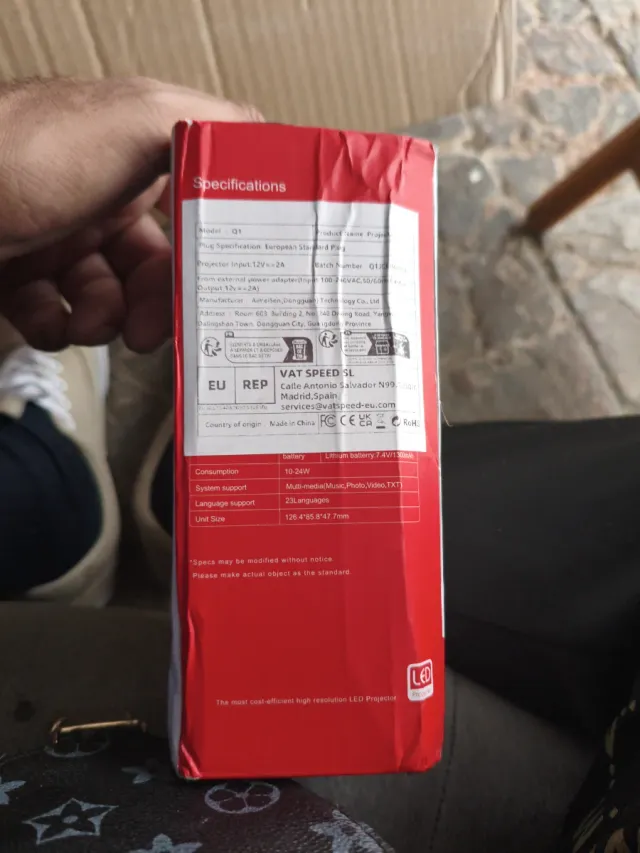 Mini proyector LED blanco