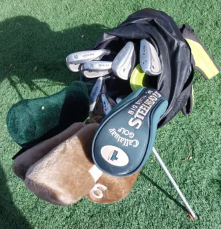 Juego palos de golf, para mujer diestra, con bolsa