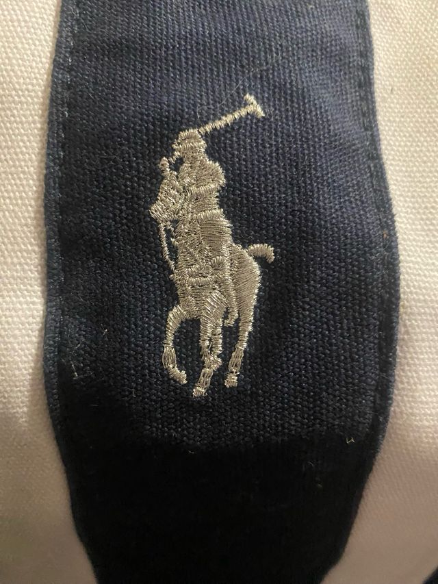 Bolso Polo Ralph Lauren azul y blanco, deportivo