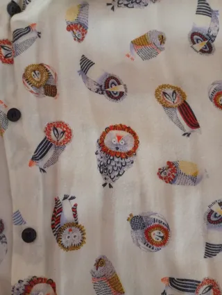 Camisa Zara Estampado Búhos Multicolor