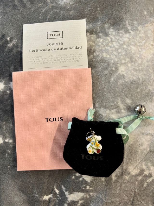 Colgante Tous Oso Flores Plata