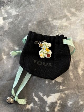 Colgante Tous Oso Flores Plata