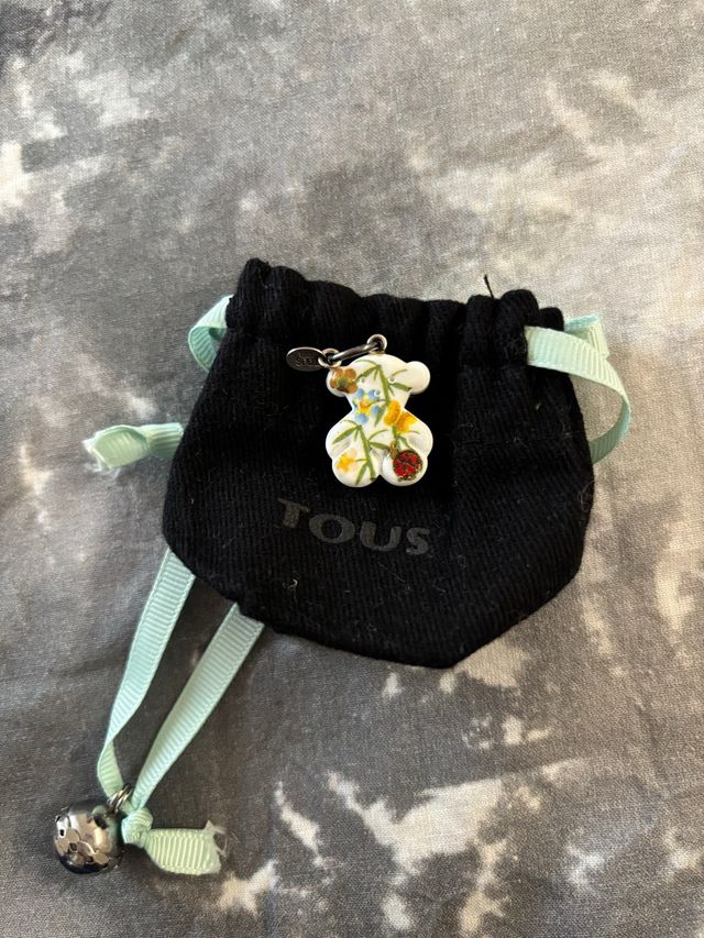 Colgante Tous Oso Flores Plata