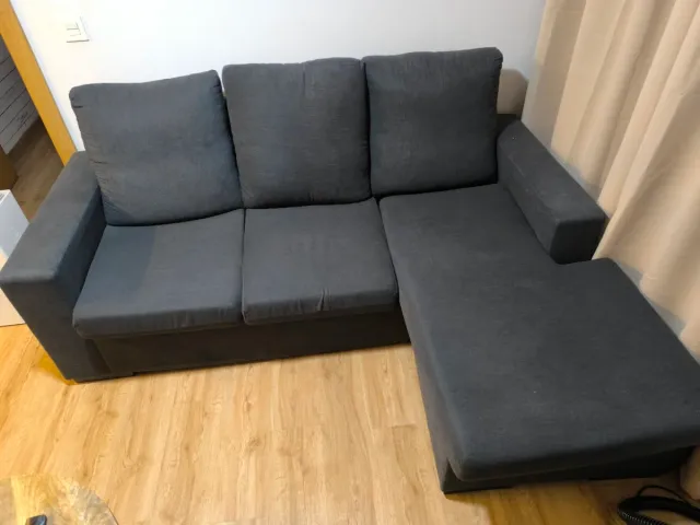 Sofá Chaiselongue reversible Gris Oscuro