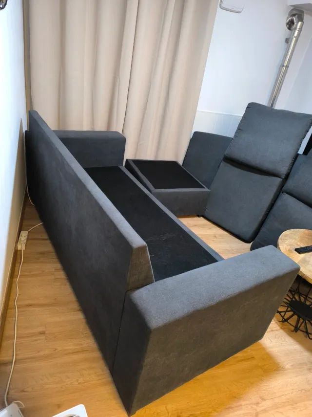 Sofá Chaiselongue reversible Gris Oscuro