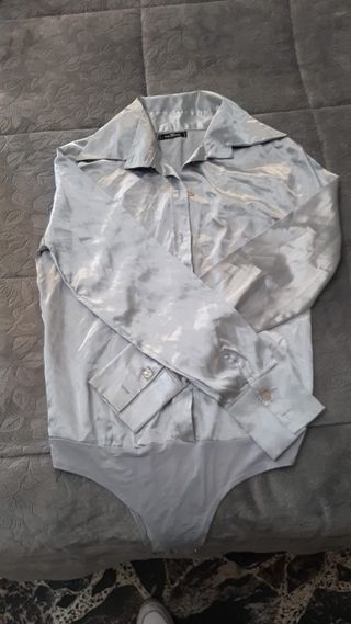 Body camicia effetto seta donna