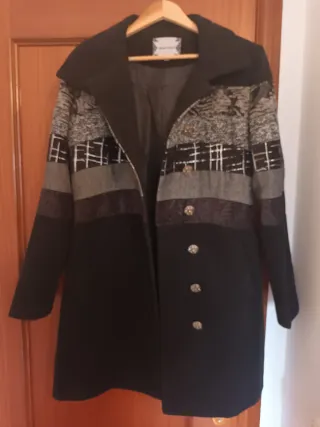 Abrigo paño vintage patchwork