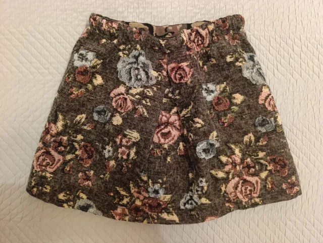 Falda estampada flores niña talla 10