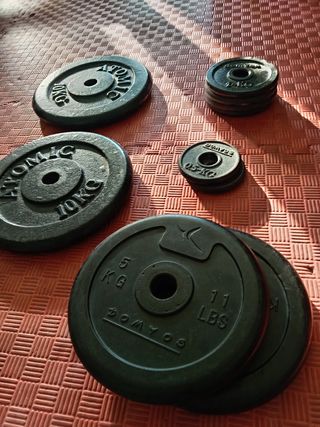 Pesas y barras gimnasio