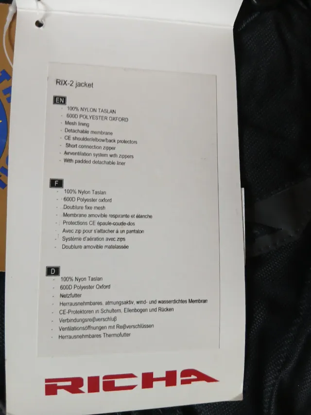 Chaqueta Moto Mujer Richa. Nueva. Talla S