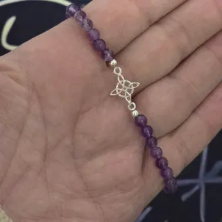 Pulsera Nudo de Bruja Amatista Plata 925