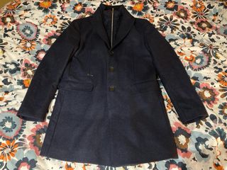 Abrigo lana azul The Society Shop Talla M