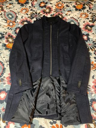 Abrigo lana azul The Society Shop Talla M