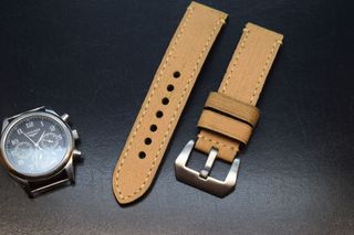 Pulsera de cuero beige 22 y 24mm