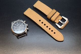 Pulsera de cuero beige 22 y 24mm