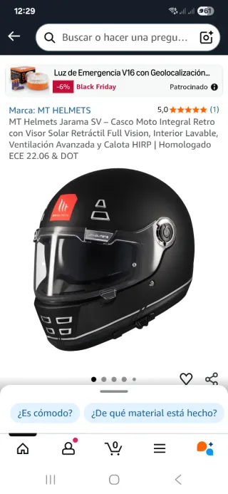 Casco Moto Integral MT Jarama SV Retro XS