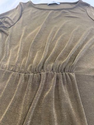 Vestido Mango verde/marrón Talla L