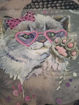 Pegatina Termoadhesiva Gato Corazón