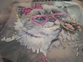 Pegatina Termoadhesiva Gato Corazón