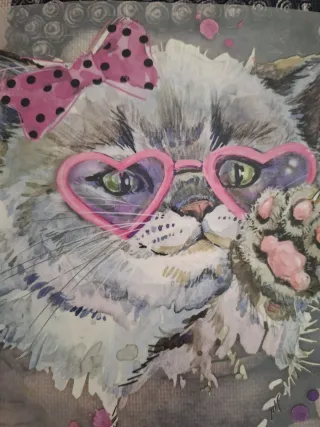 Pegatina Termoadhesiva Gato Corazón