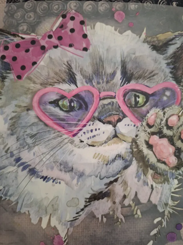 Pegatina Termoadhesiva Gato Corazón