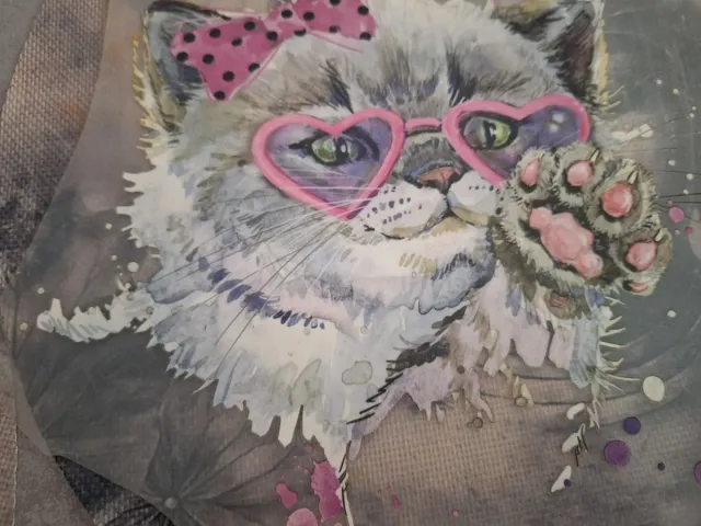 Pegatina Termoadhesiva Gato Corazón