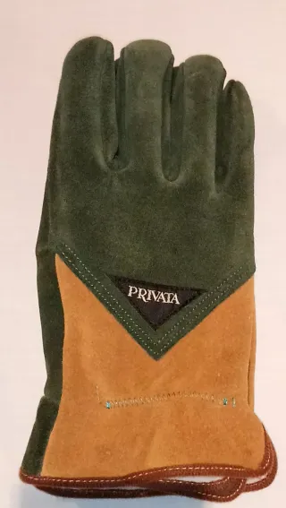 Guantes Privata Piel Marrón y Verde, TALLA ((M))
