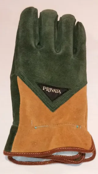 Guantes Privata Piel Marrón y Verde, TALLA ((M))