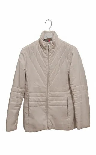 Plumífero Fino Elegante Beige Acolchado