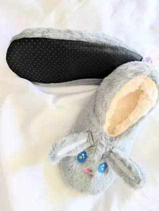 Zapatillas furr peluche conejito orejas 39-41