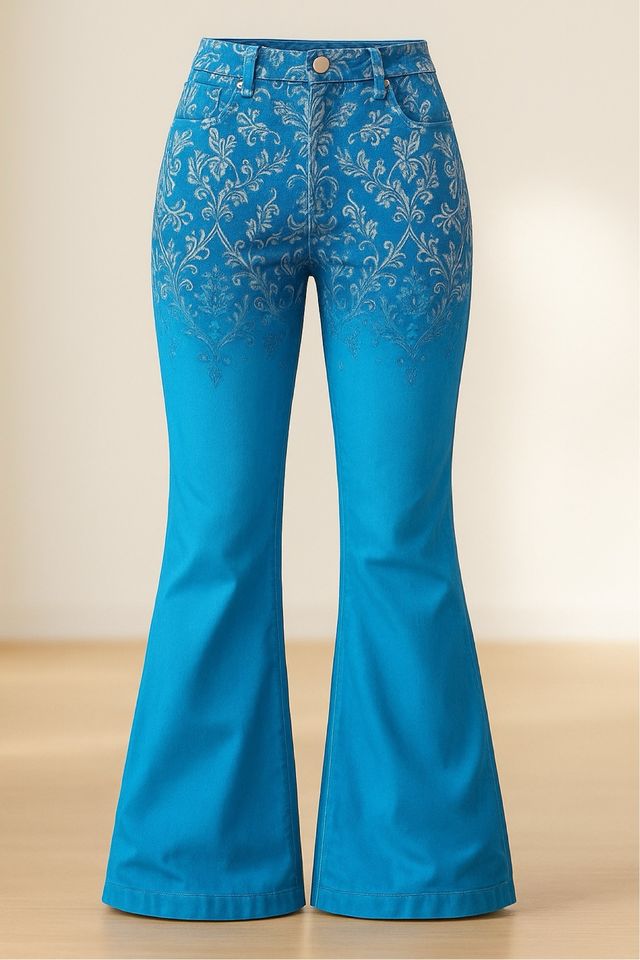 Pantalón Acampanado Hippie/Y2K - Degradado Azul