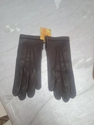 Guantes de piel auténtica 100% marrones