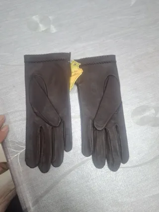 Guantes de piel auténtica 100% marrones